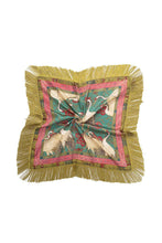 Load image into Gallery viewer, Fringed Crane Print Square Scarf