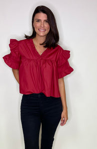 Tess Poplin Ruffle Top