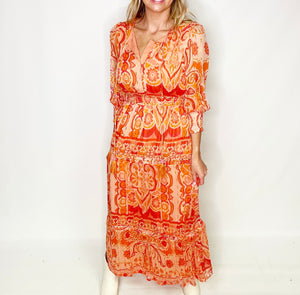 Metallic Chiffon Maxi