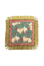 Load image into Gallery viewer, Fringed Crane Print Square Scarf

