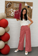 Load image into Gallery viewer, Crimson Gingham Jeans
