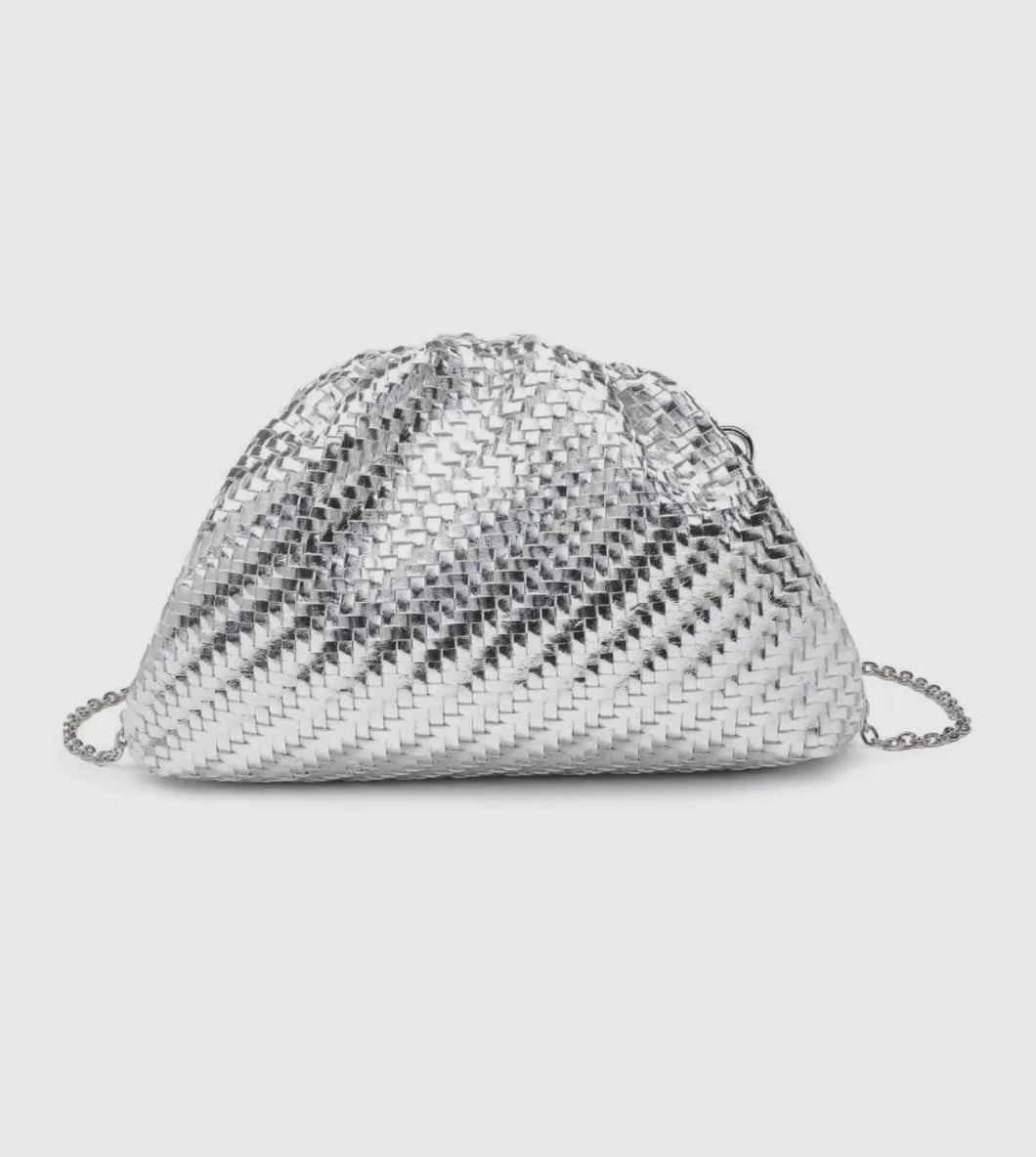 Serena Silver Clutch