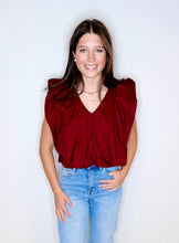 Load image into Gallery viewer, Willa Maroon Bubble Top
