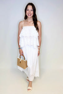 Capri Eyelet Midi Skirt