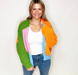 Crochet Colorblock Cardigan