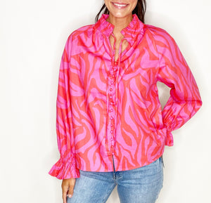 Zebra Poplin Top