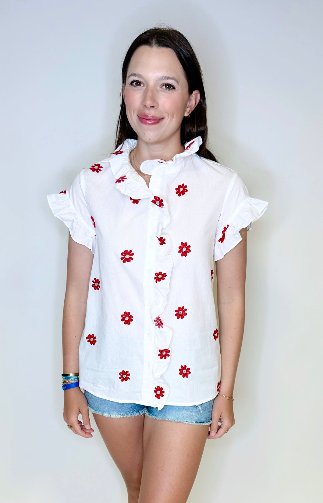 Embroidered Flower Top