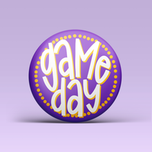 Load image into Gallery viewer, Purple &amp; Gold Game Day Buttons: PURPLE BACKGROUND
