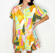 Load image into Gallery viewer, Abstract Ruffle Hem Dress
