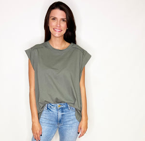 Olive Muscle Tee