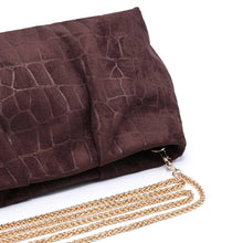 Load image into Gallery viewer, Elva Chocolate Croc Clutch
