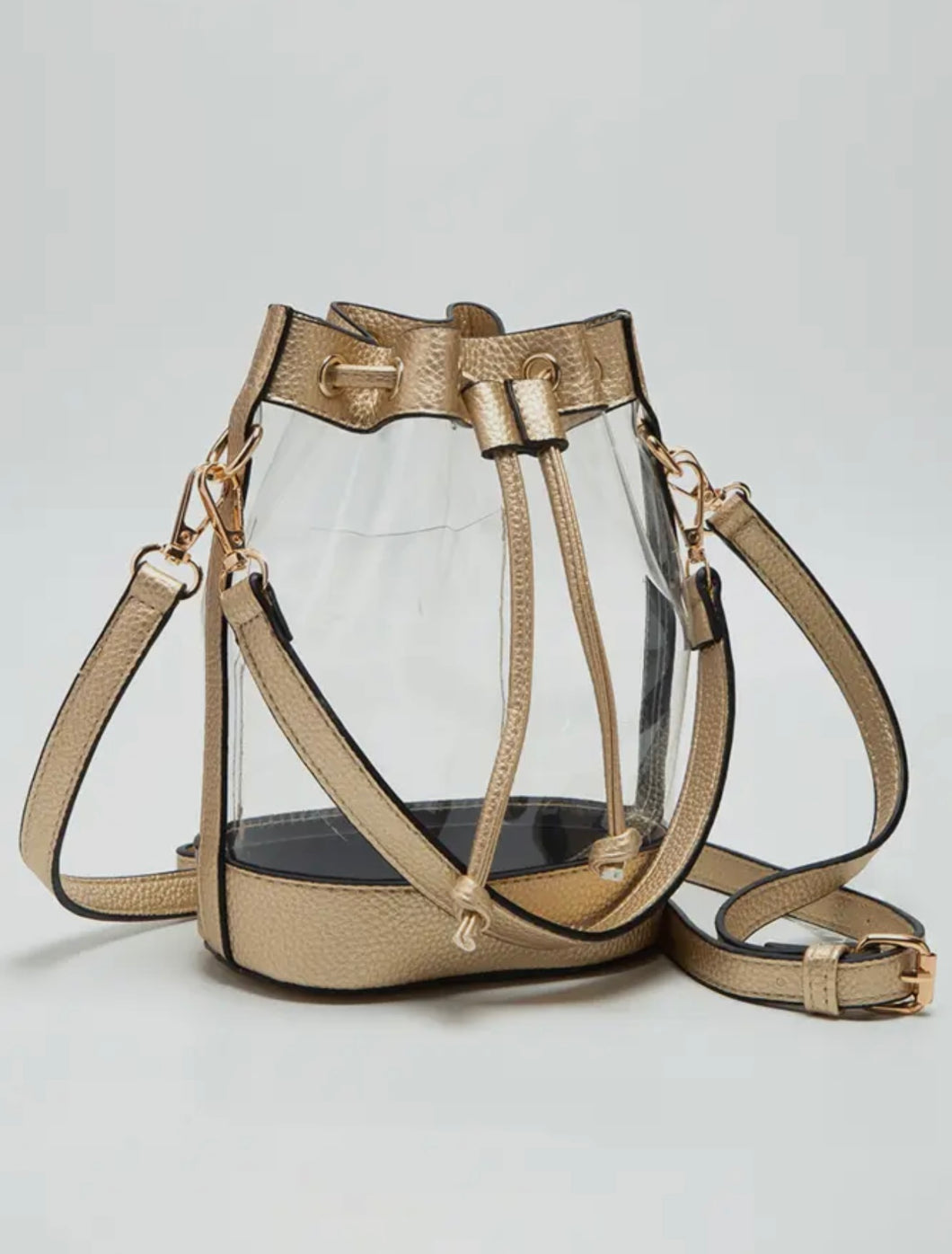 Gold Clear Bucket Bag