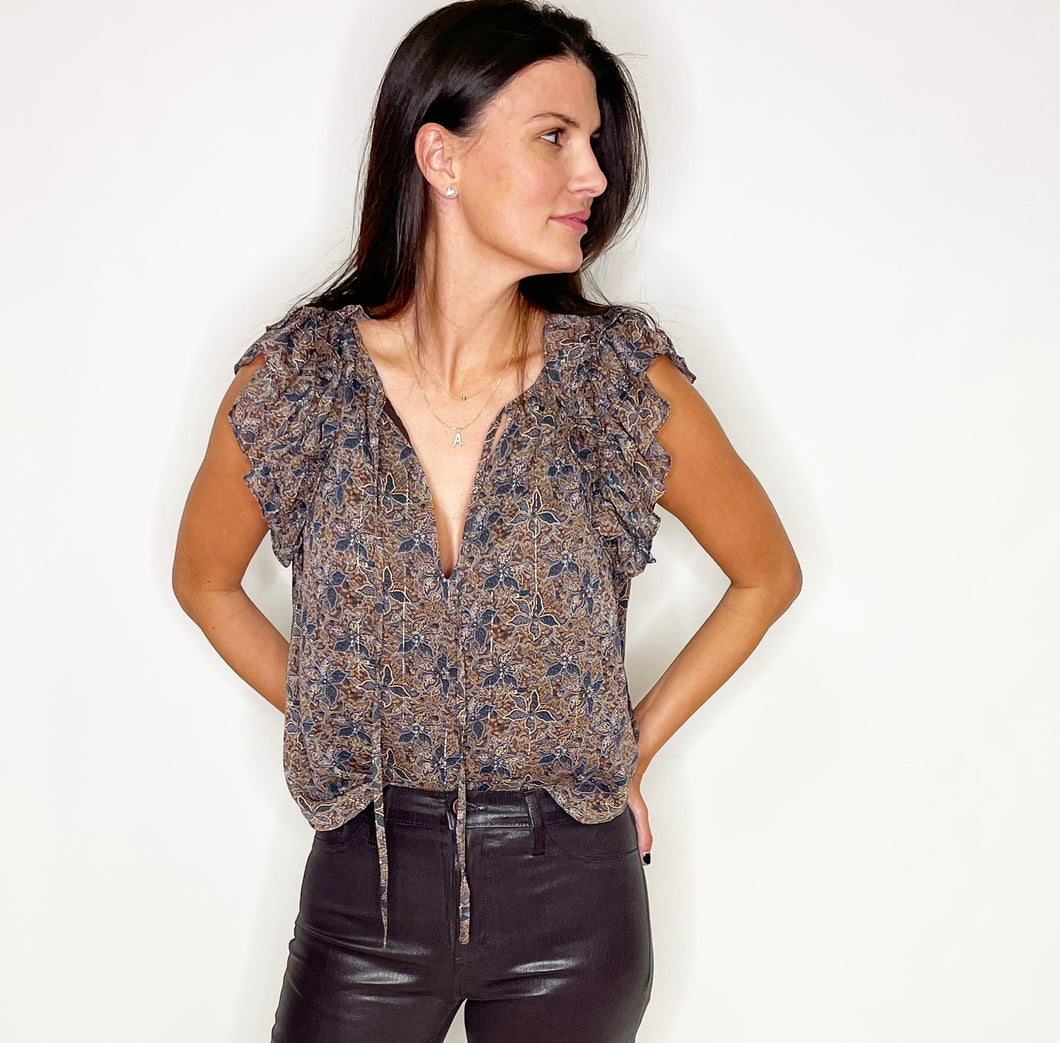 Printed Flutter Top