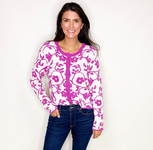 Printed Cardigan Sweater