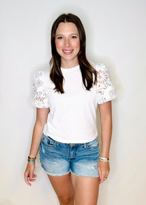 Avi Lace Sleeve Top