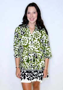 Olive Scroll Dress