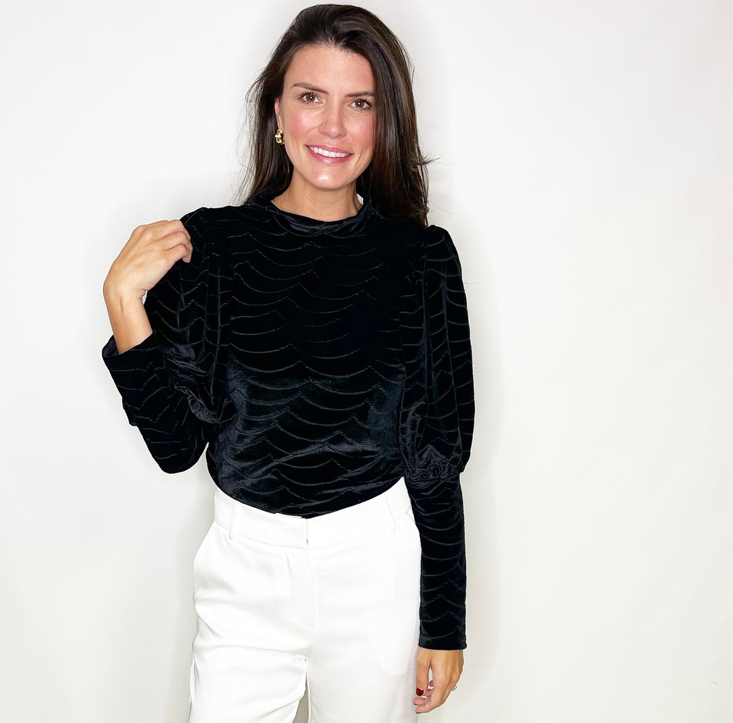 Textured Velvet Top