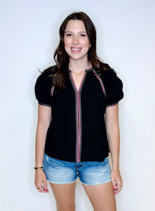 Contrast Stitch Top