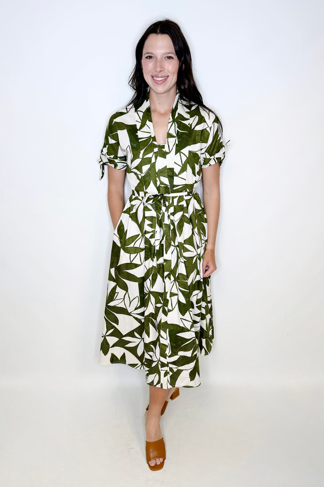 Olive Canopy Midi Dress