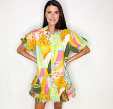 Load image into Gallery viewer, Abstract Ruffle Hem Dress
