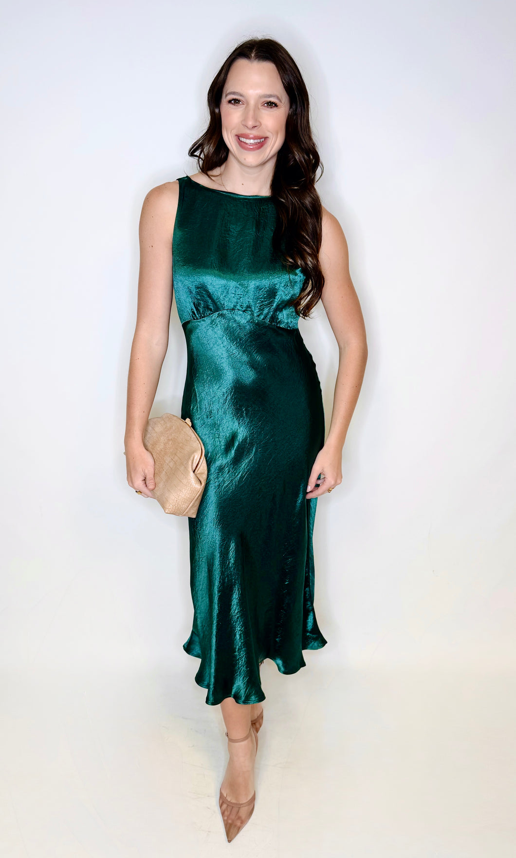 Gina Satin Midi Dress