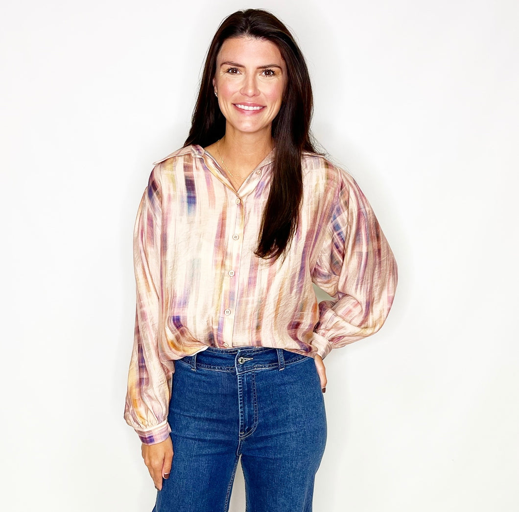 Brushstroke Button Top