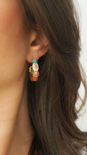Load image into Gallery viewer, Bezeled Gem Hoops
