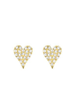 Load image into Gallery viewer, Pave Heart Stud Earrings
