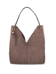 Chocolate Suede Hobo Bag