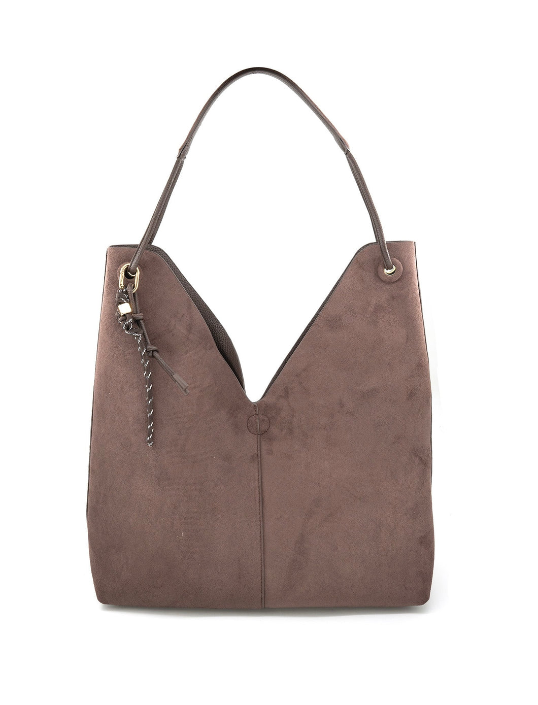 Chocolate Suede Hobo Bag