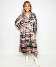 Load image into Gallery viewer, Printed Satin Midi Dress

