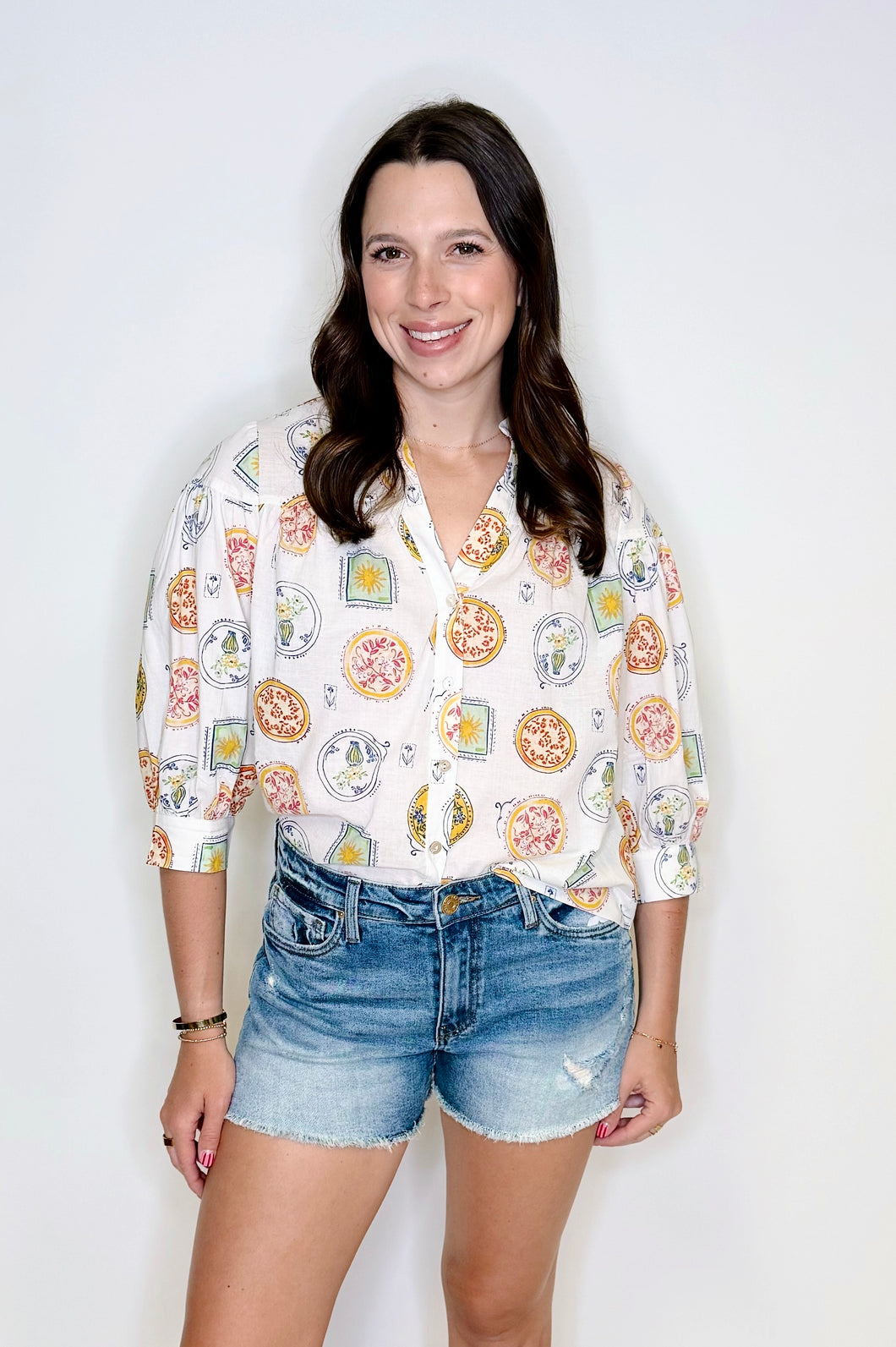 Printed Button Top