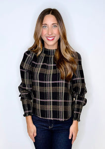 Arlene Plaid Top