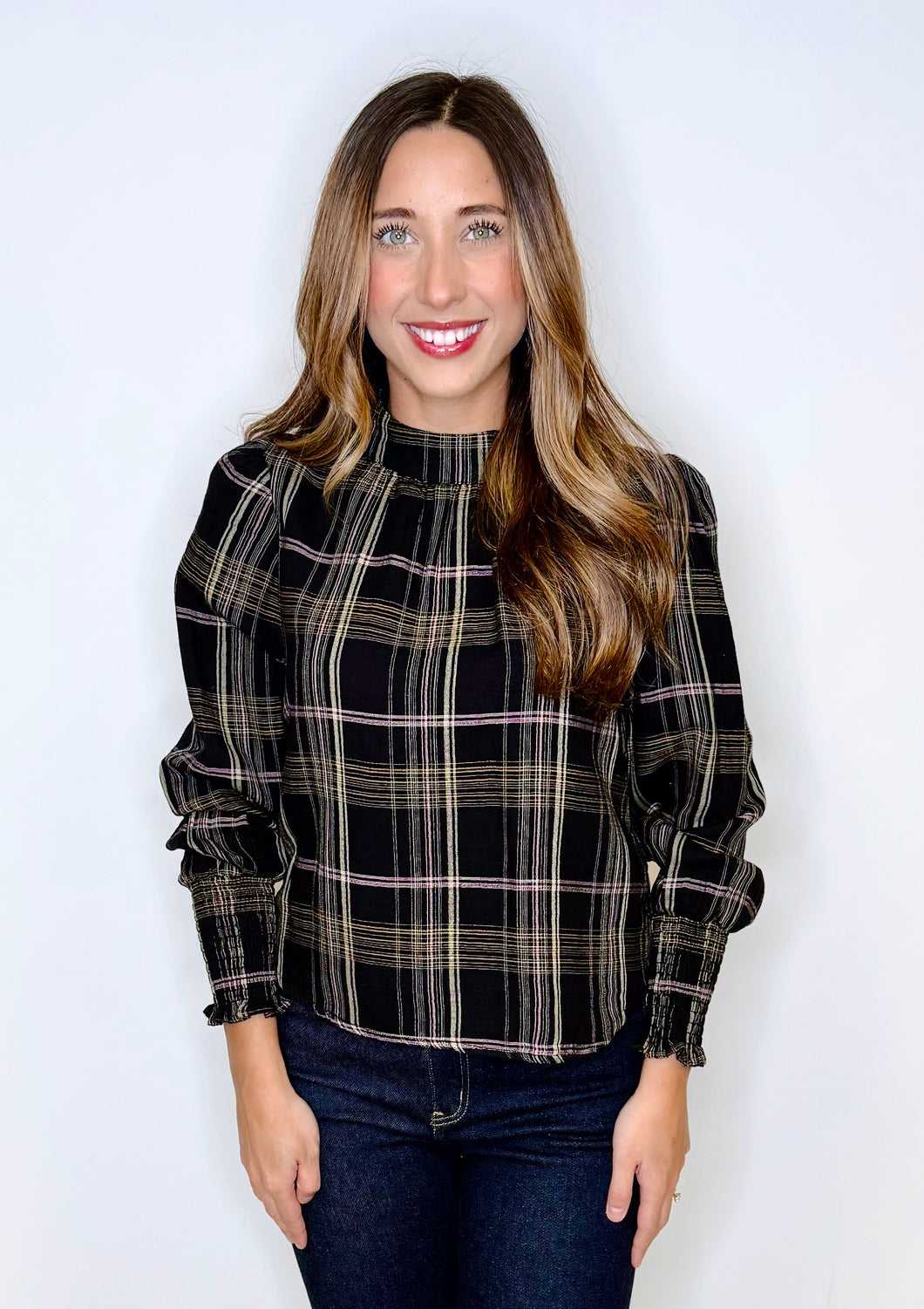 Arlene Plaid Top