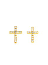 Load image into Gallery viewer, Pave Cross Stud Earrings
