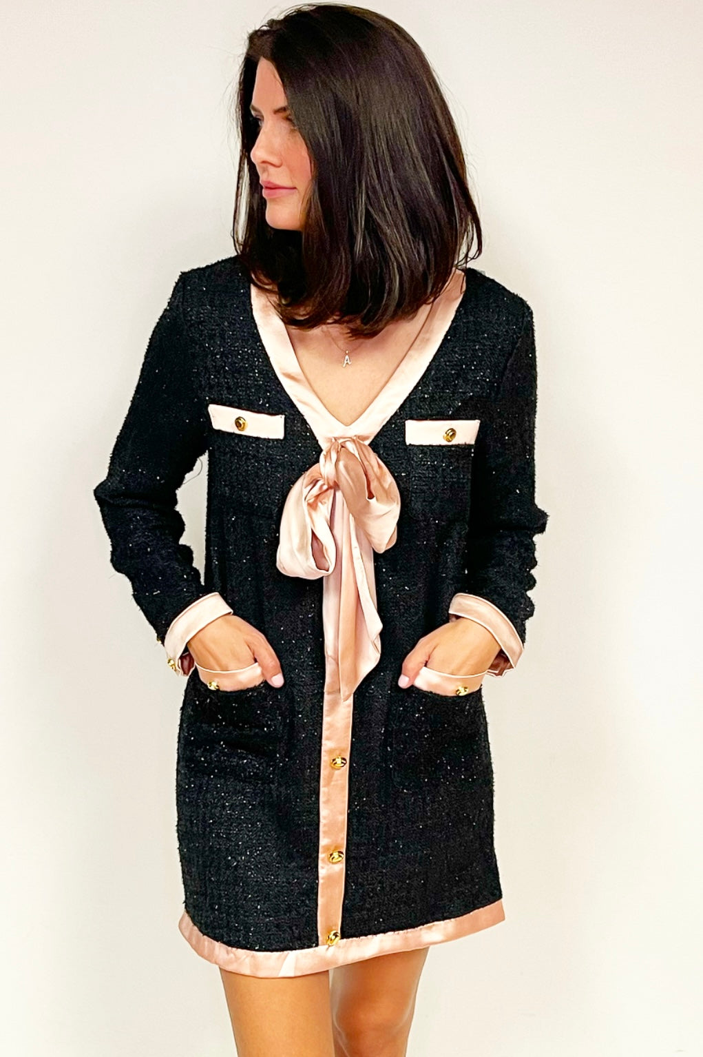 Tweed Bow Dress
