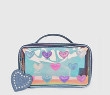 Load image into Gallery viewer, Denim Heart Cosmetic Case
