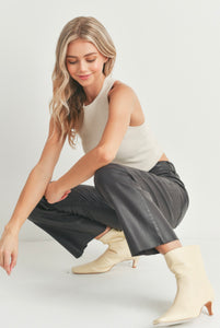 Coated Crop Flare Jeans