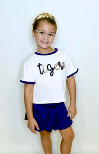 Girl's Purple Pleated Skort