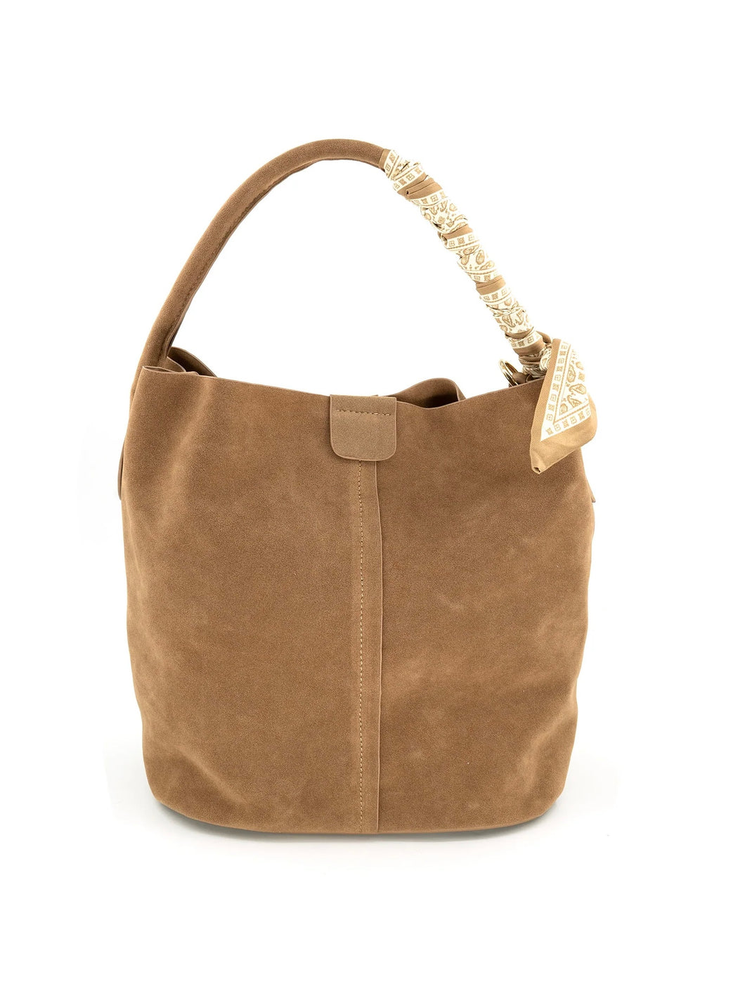 Tan Suede Bucket Bag