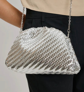 Serena Silver Clutch