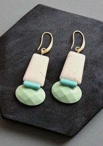 White/Mint Earrings