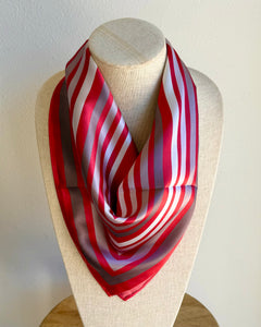 Red Grey Stripe Scarf
