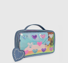 Load image into Gallery viewer, Denim Heart Cosmetic Case
