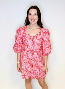 Scallop Button Dress