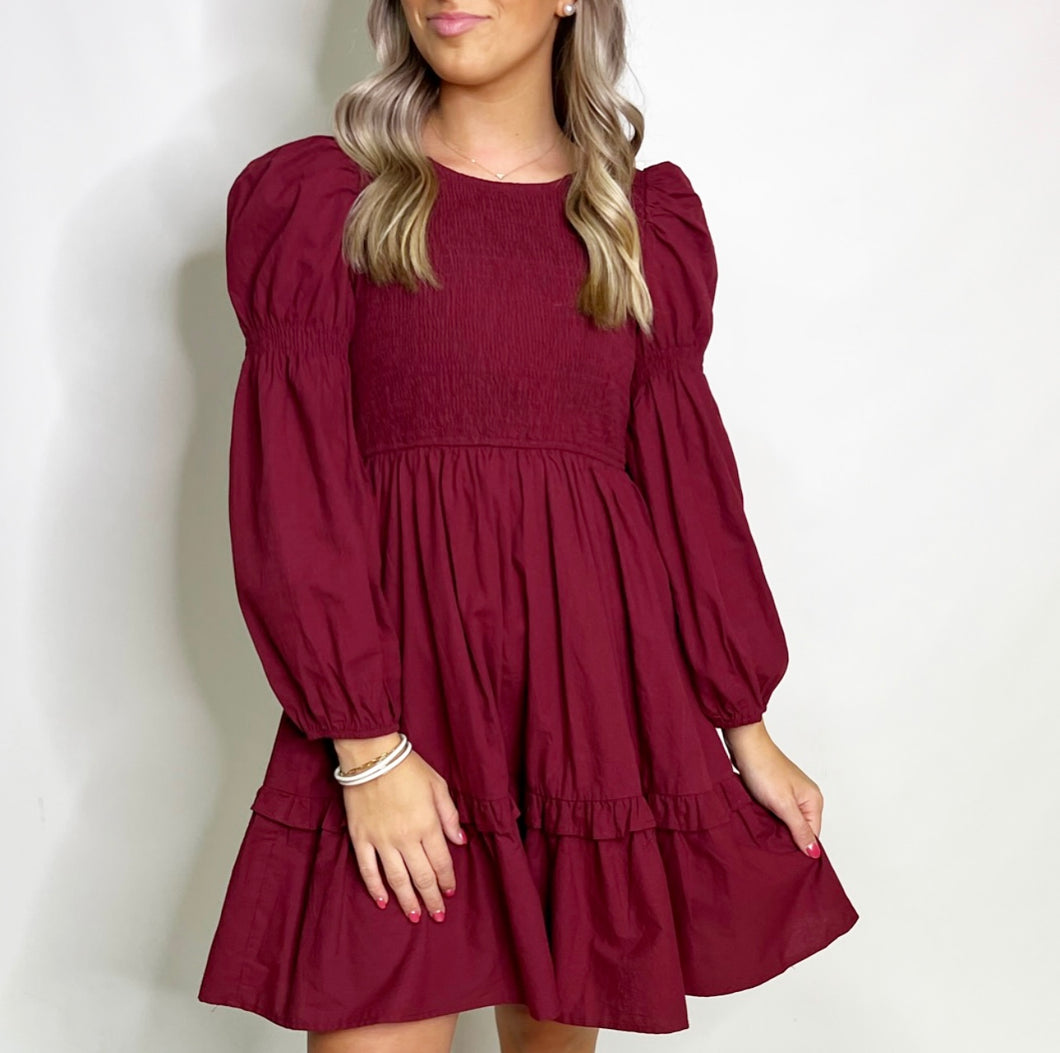 Smocked L/S Dress