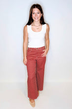Load image into Gallery viewer, Crimson Gingham Jeans
