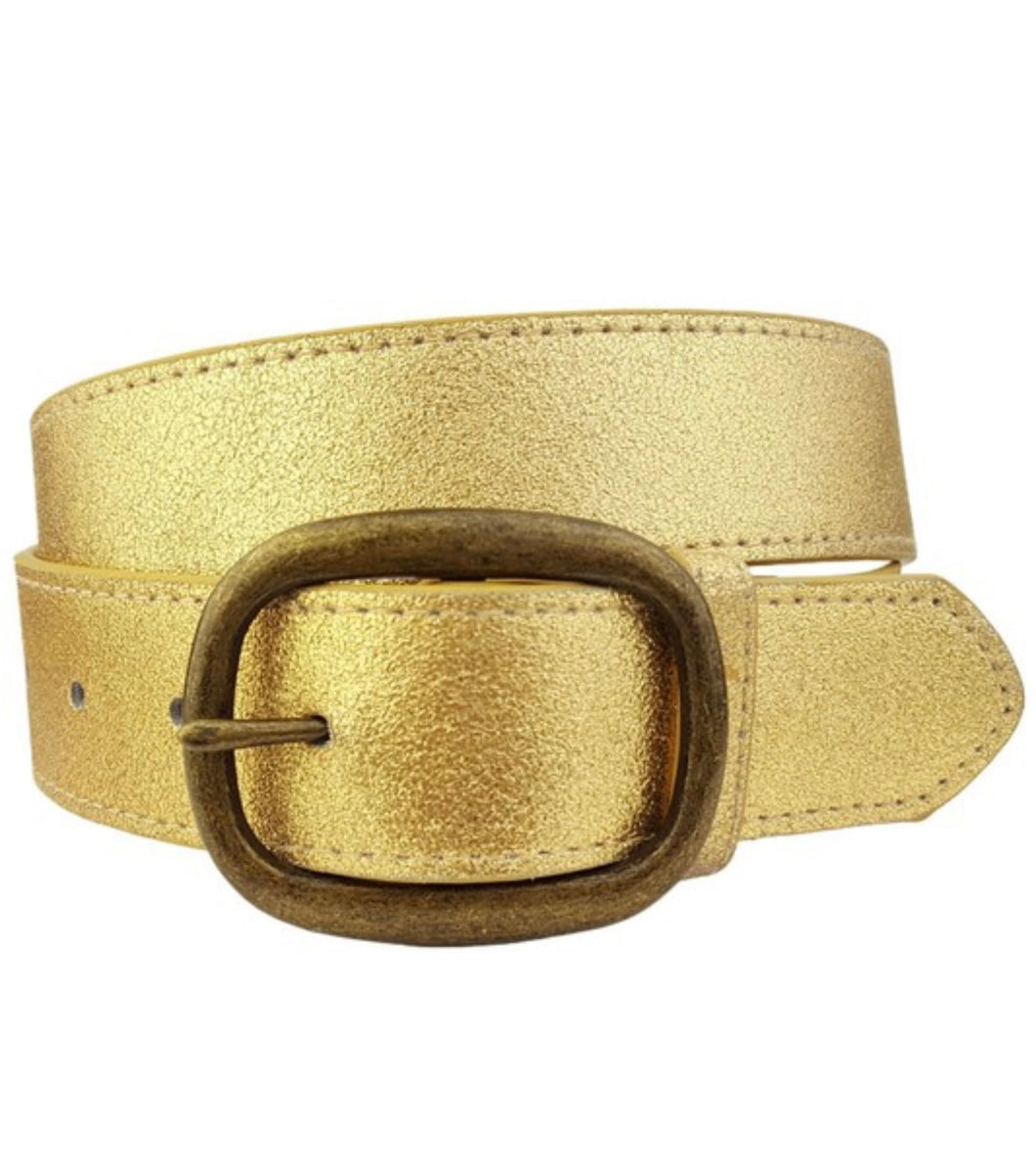 Metallic Leather Belt