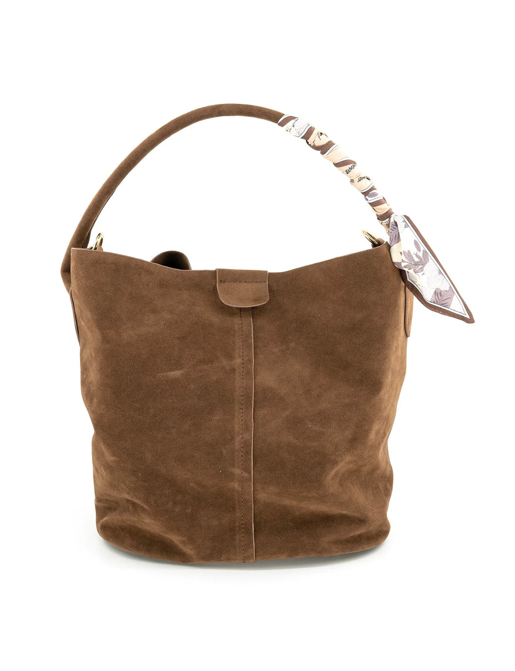 Chocolate Suede Bucket Bag