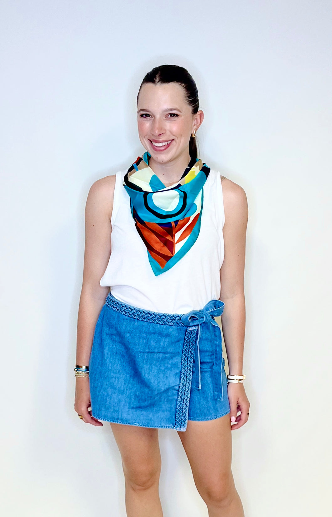 Braided Denim Skort